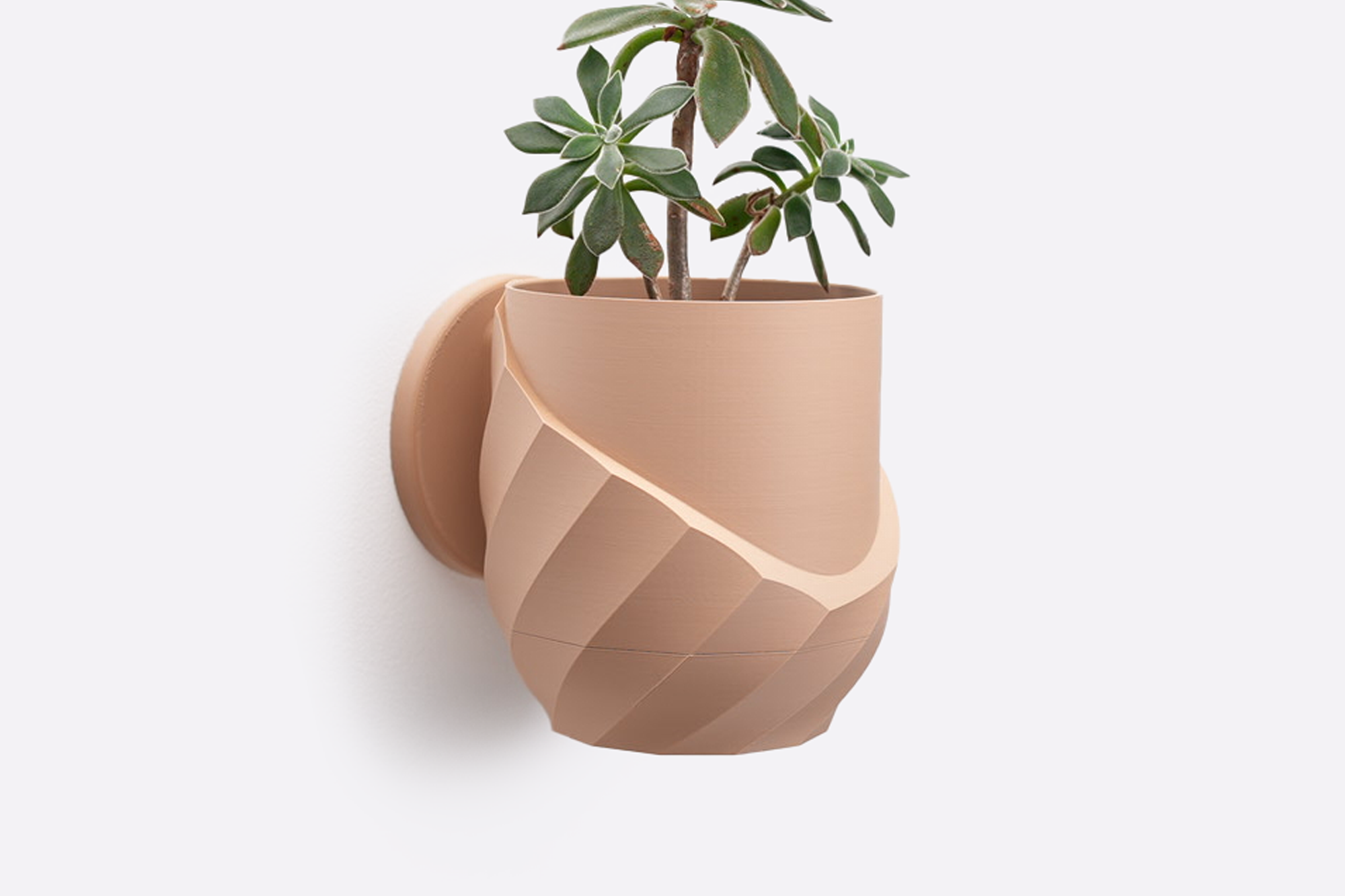 Cracked Spiral Planter with Hidden Drip Tray