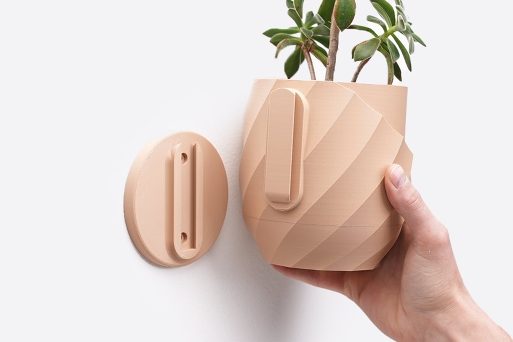 Cracked Spiral Planter with Hidden Drip Tray