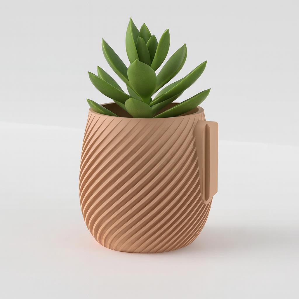 Spiral Wall Planter with Hidden Drip Tray