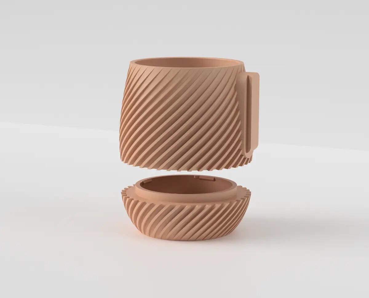 Spiral Wall Planter with Hidden Drip Tray