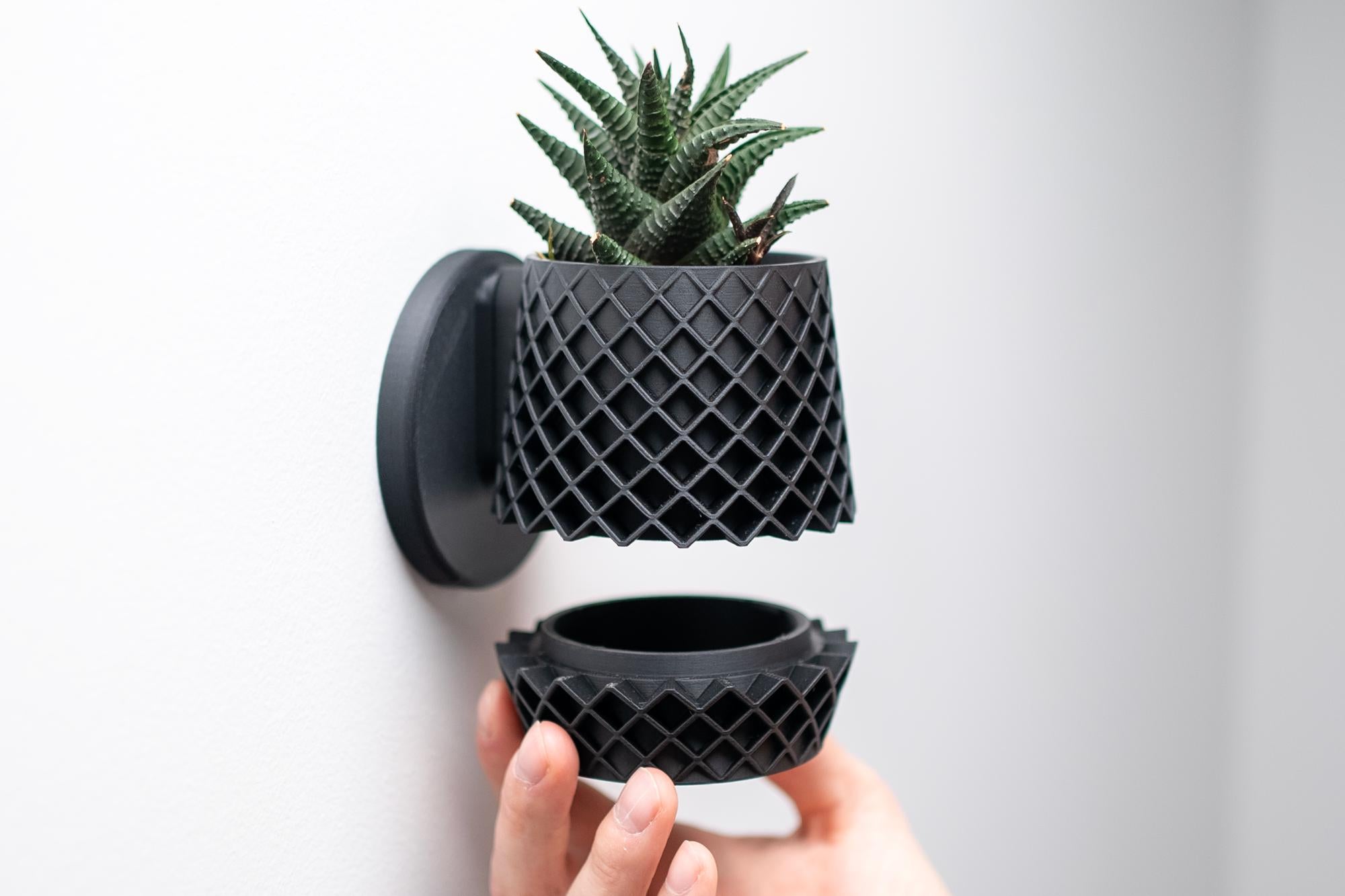 Lattice Wall Planter with Hidden Drip Tray