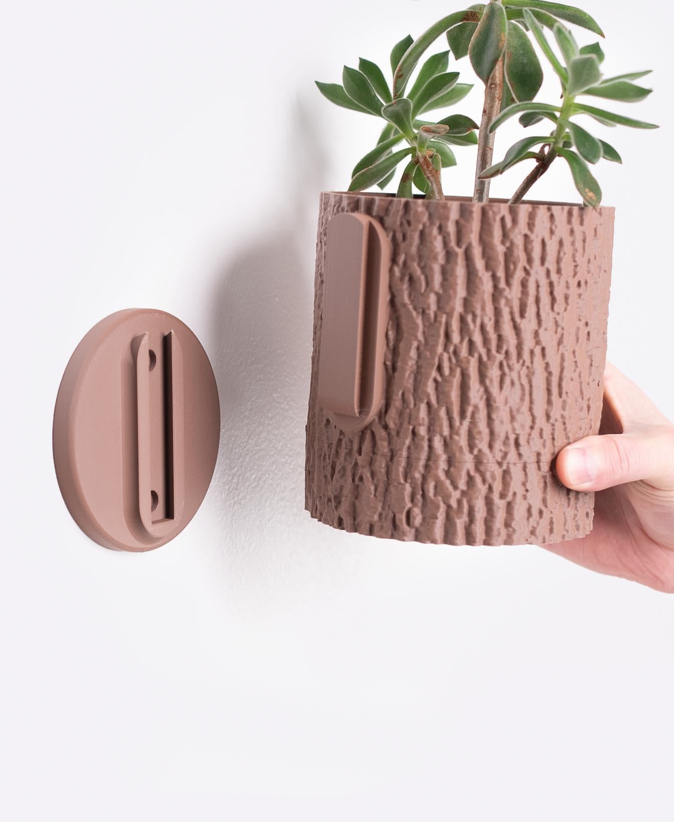 Bark Wall Planter with Hidden Drip Tray