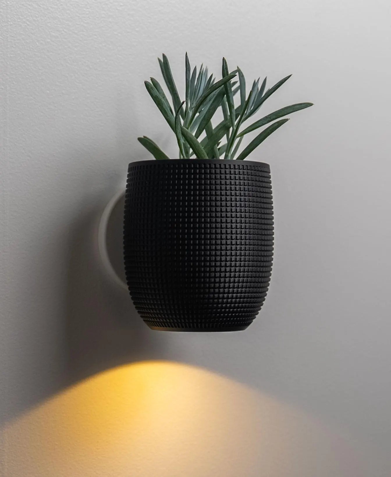 Grid Wall Light Planter With Hidden Drip Tray