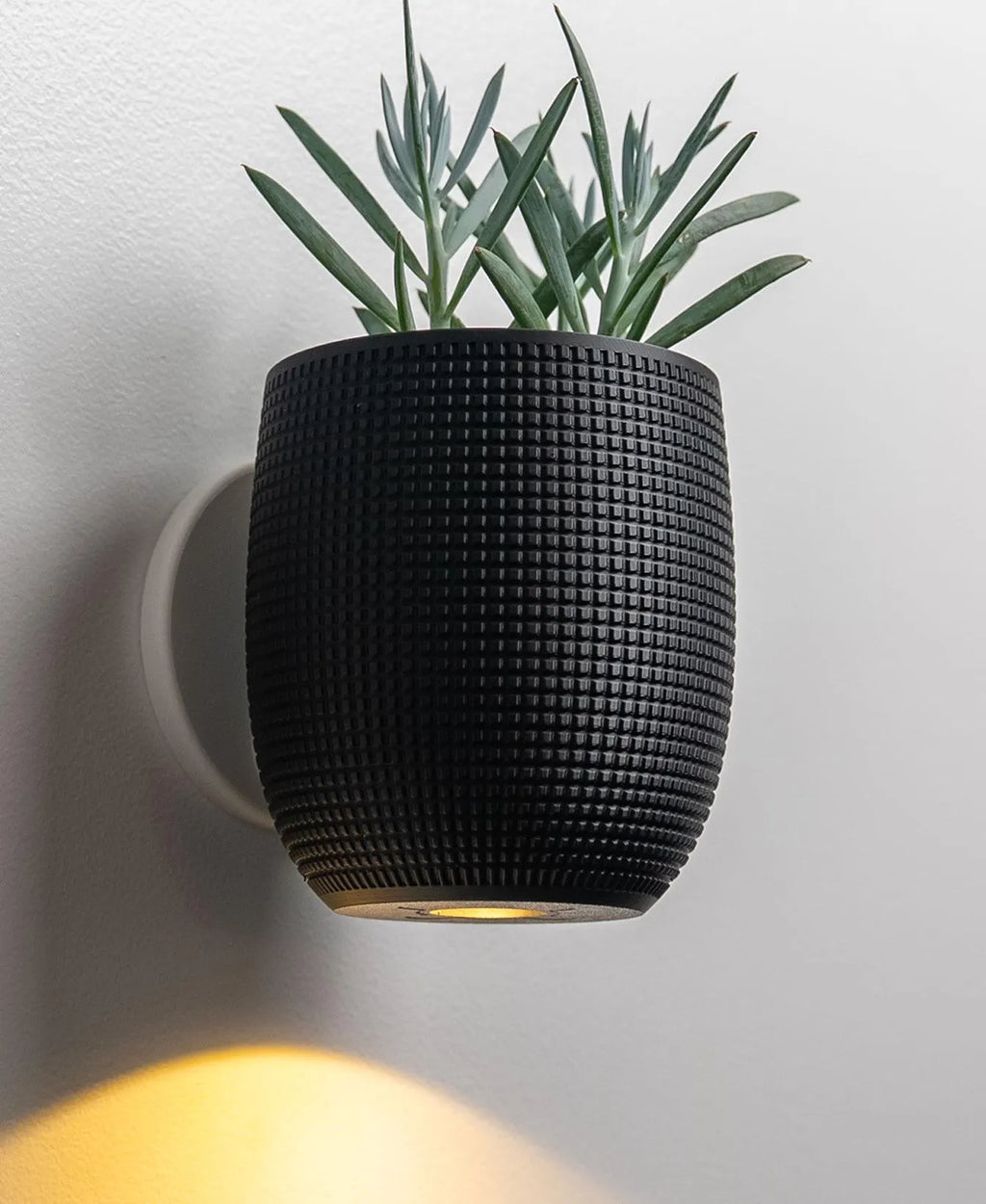 Grid Wall Light Planter With Hidden Drip Tray