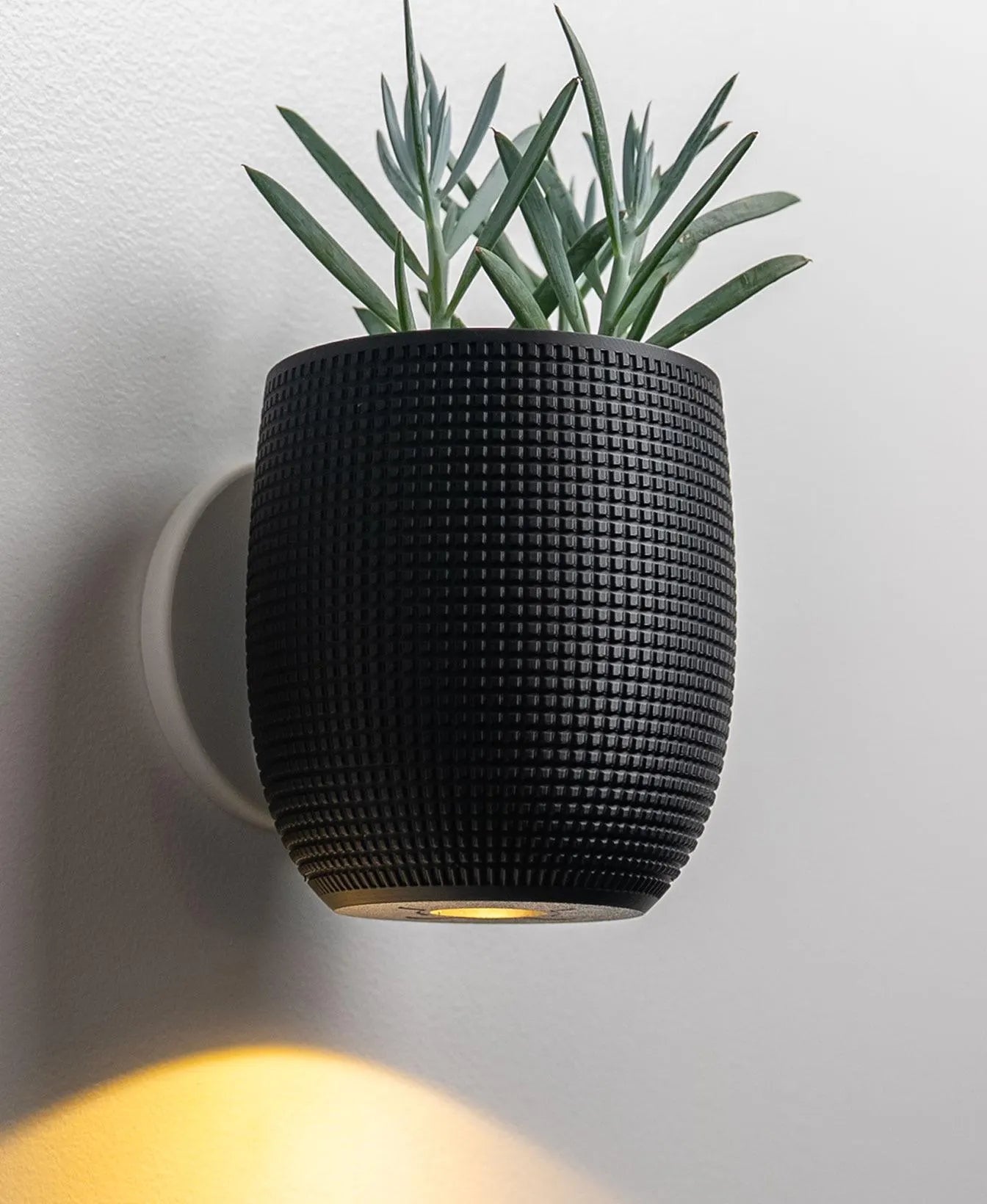 Grid Wall Light Planter With Hidden Drip Tray