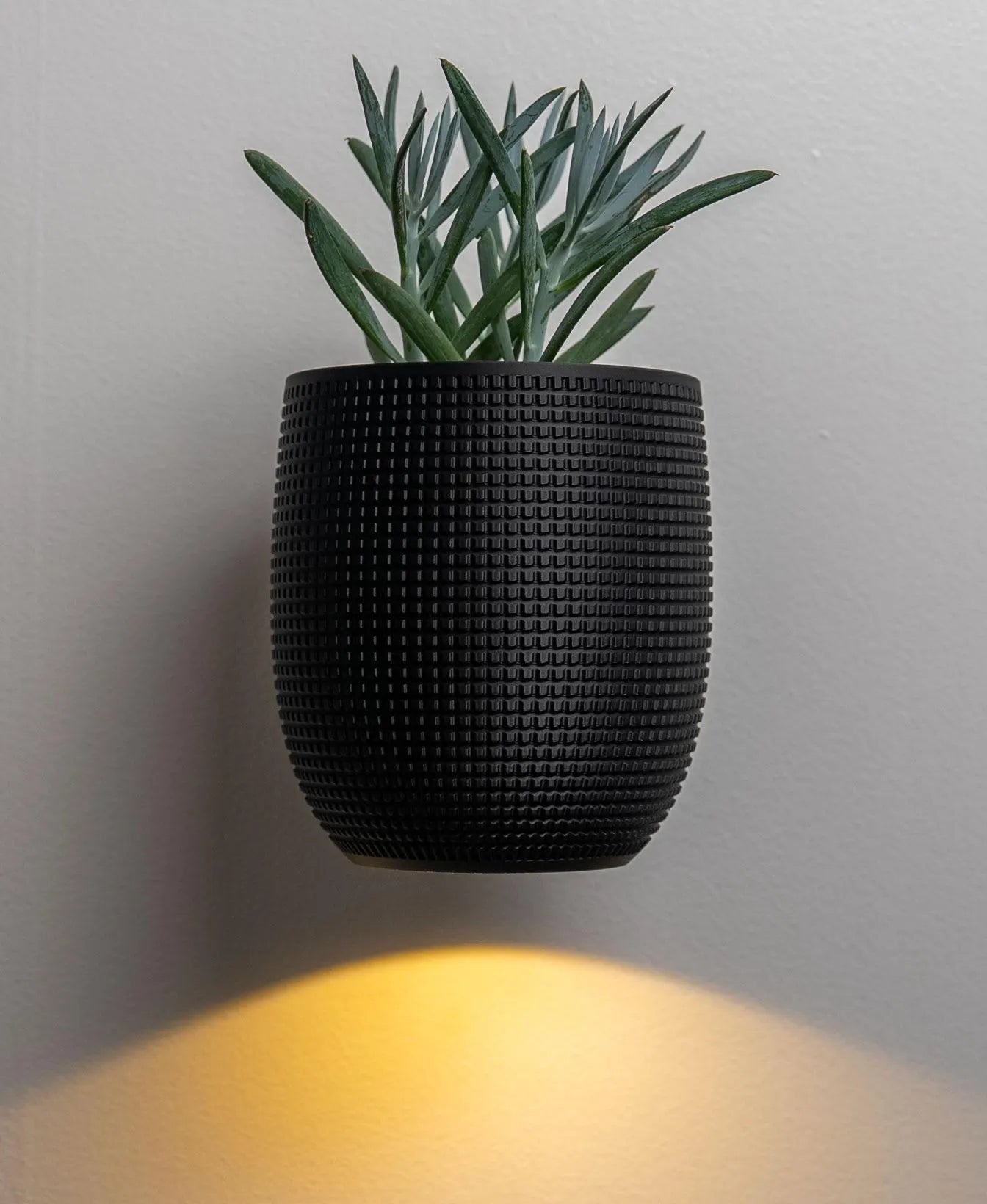 Grid Wall Light Planter With Hidden Drip Tray